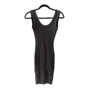 Windsor Smoke Heather Knit Ribbed Dress Small